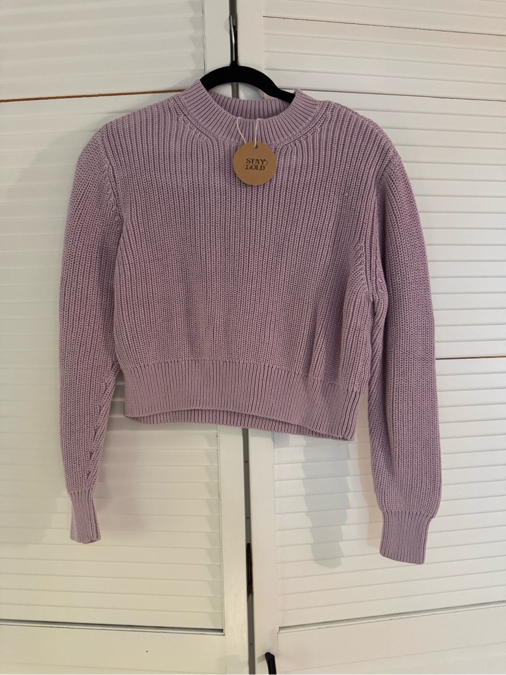 525 America Lavender Cropped Knit Sweater 0066